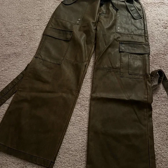 Mars The Label Corset Wide Leg Cargo Jumpsuit Cargo 2 Piece Zeda Set in Brown - Picture 3 of 8